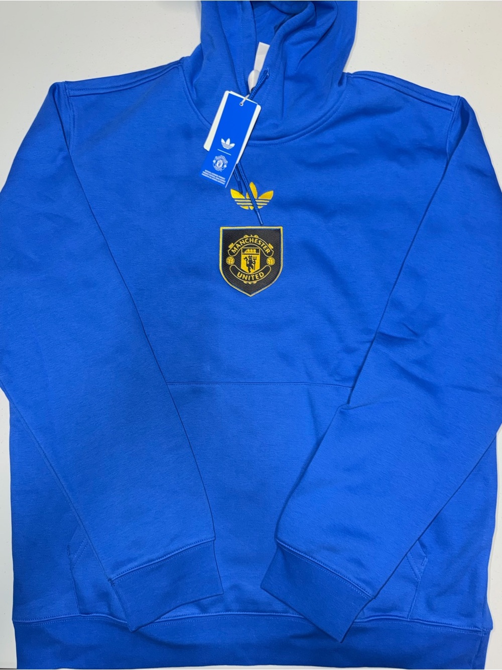 Adidas: Manchester United Blue/Gold Hoodie/Sweater (XLarge)